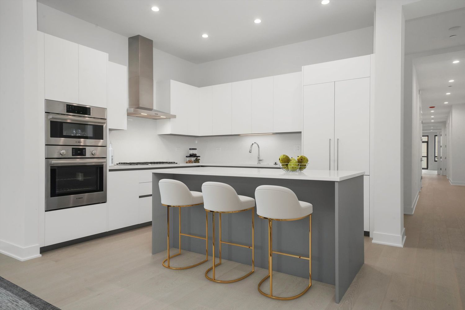 323 South Racine Avenue, Unit 3C Chicago, IL 60607 - Photo 4 of 18 a kitchen with stainless steel appliances granite countertop a sink and a refrigerator
