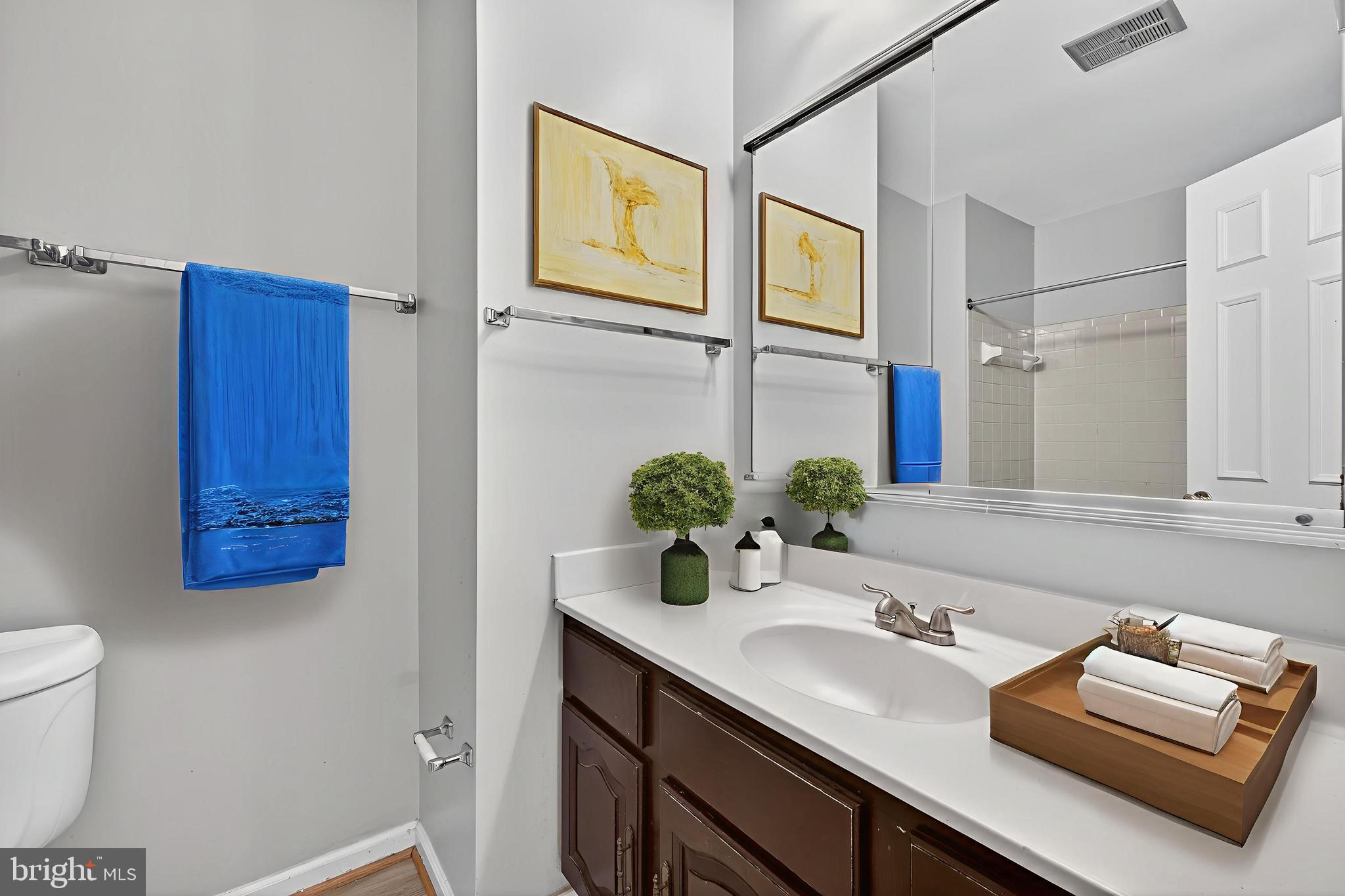 8537 Hooes Road Springfield, VA 22153 - Photo 14 of 30 a bathroom with a sink and a mirror