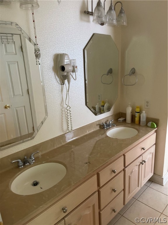5413 Gatebridge Road Richmond, VA 23234 - Photo 10 of 16 a bathroom with a granite countertop sink and a mirror