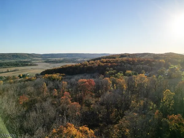 a view of a yard from a balcony