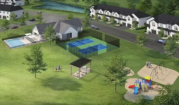 an aerial view of a house