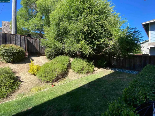 a view of backyard of the house