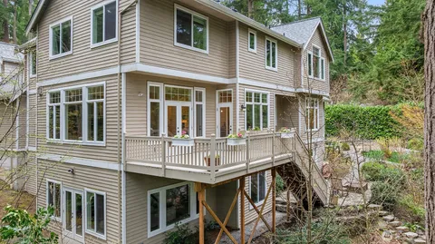 a front view of a house with balcony