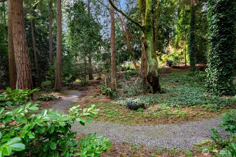a backyard of a house with lots of green space