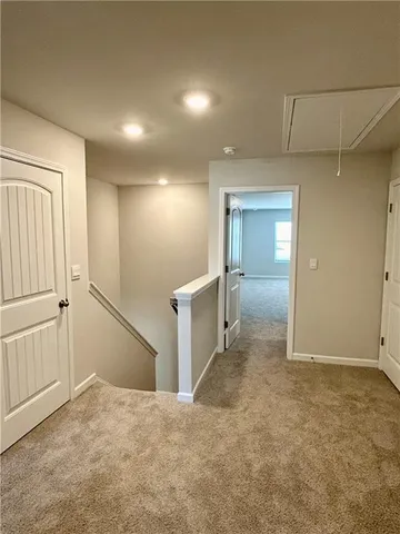 an empty room with a workbench