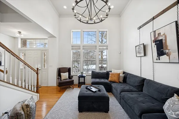 a living room with furniture or couch and a window