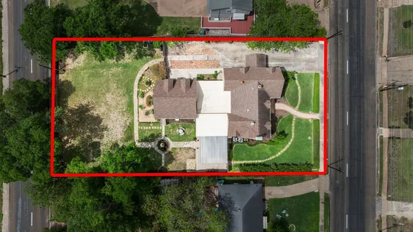 an aerial view of a house