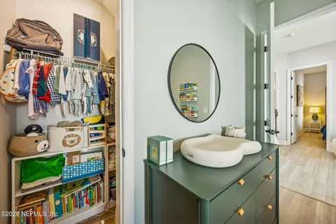 a view of a park with a slide