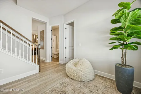 a view of a backyard with green space