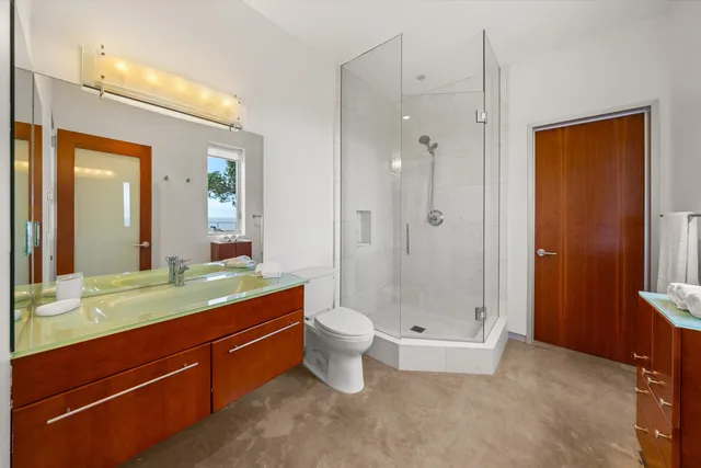 an aerial view of beach and ocean