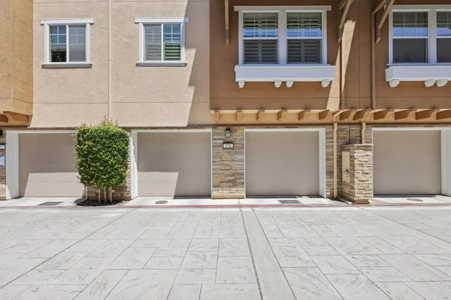 a view of a building with a bench