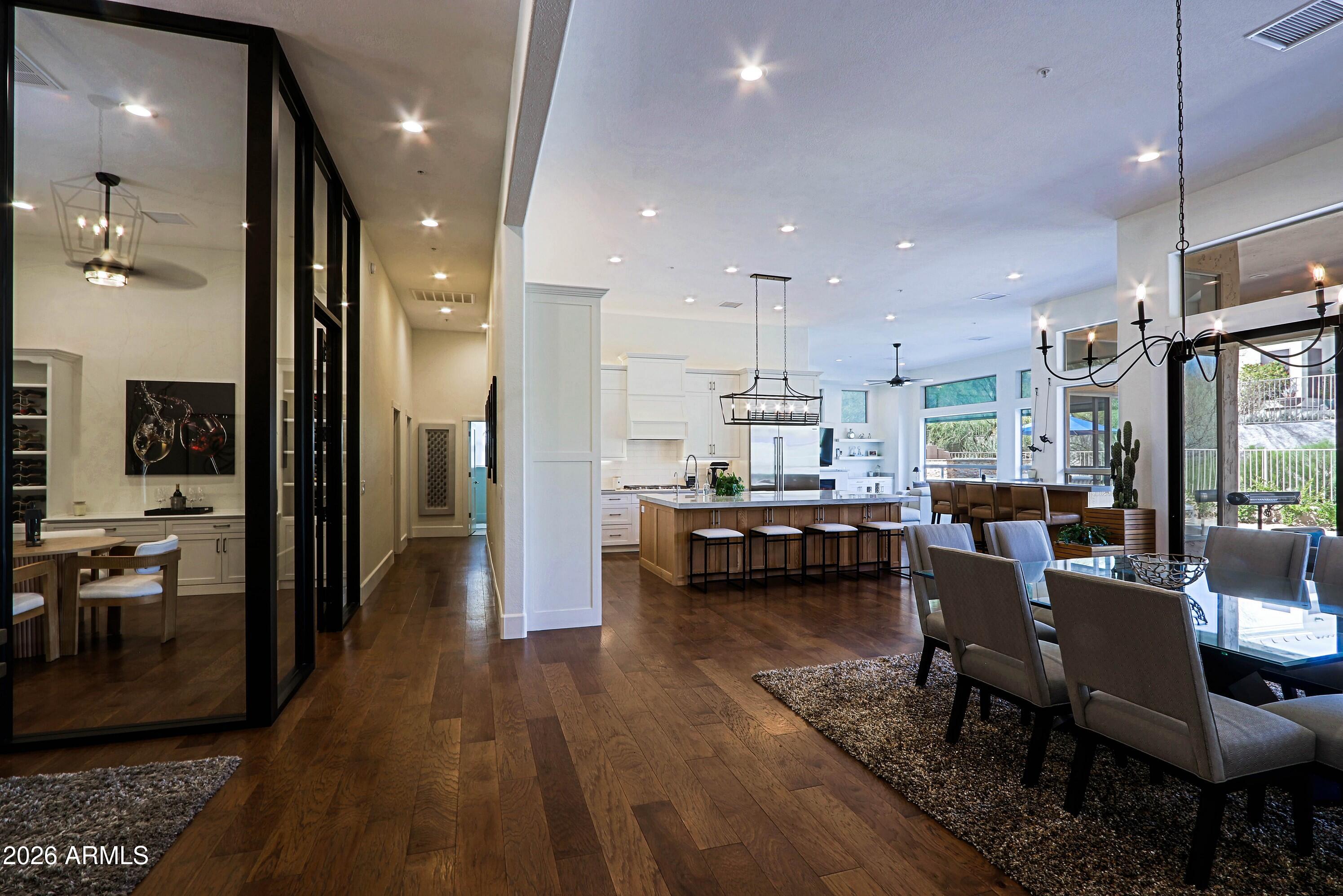 11594 East Chama Road Scottsdale, AZ 85255 - Photo 5 of 58 Wine Room, Kitchen and Dining