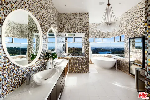 a bedroom with furniture