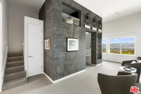 a living room with furniture