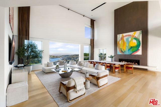 a park view with a playing court