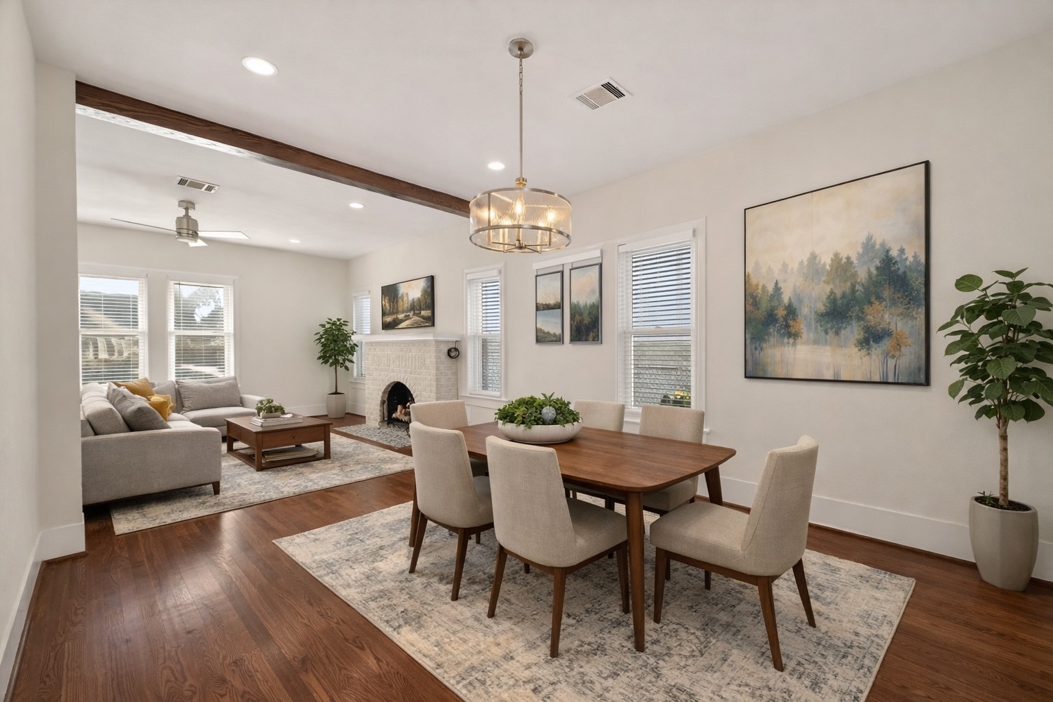 2417 Ruth Street Houston, TX 77004 - Photo 4 of 33 a view of a dining room with furniture window and wooden floor