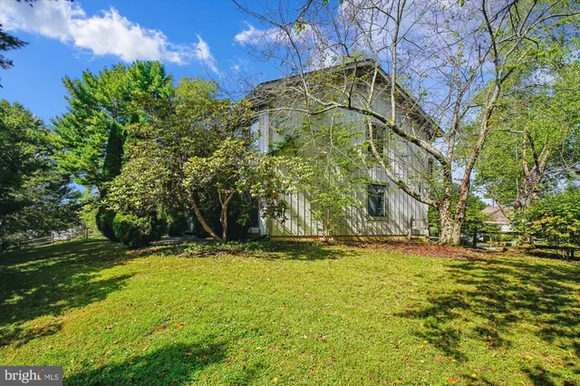 a view of a big yard with large trees