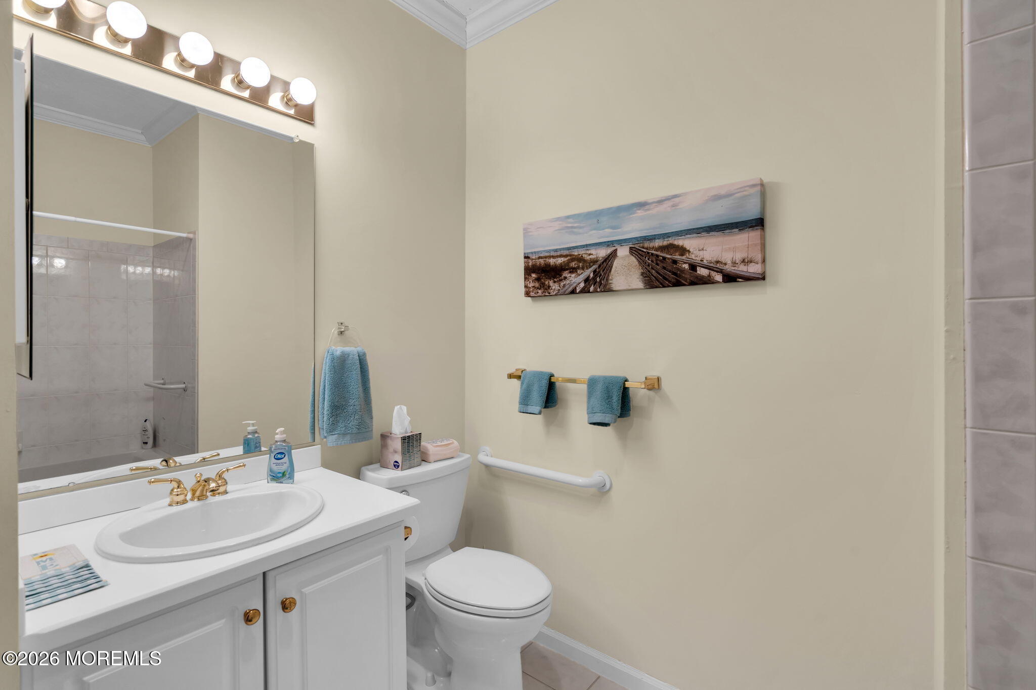 104 Silverlawns Drive Lakewood, NJ 08701 - Photo 24 of 36 a bathroom with a sink a toilet a mirror and shower