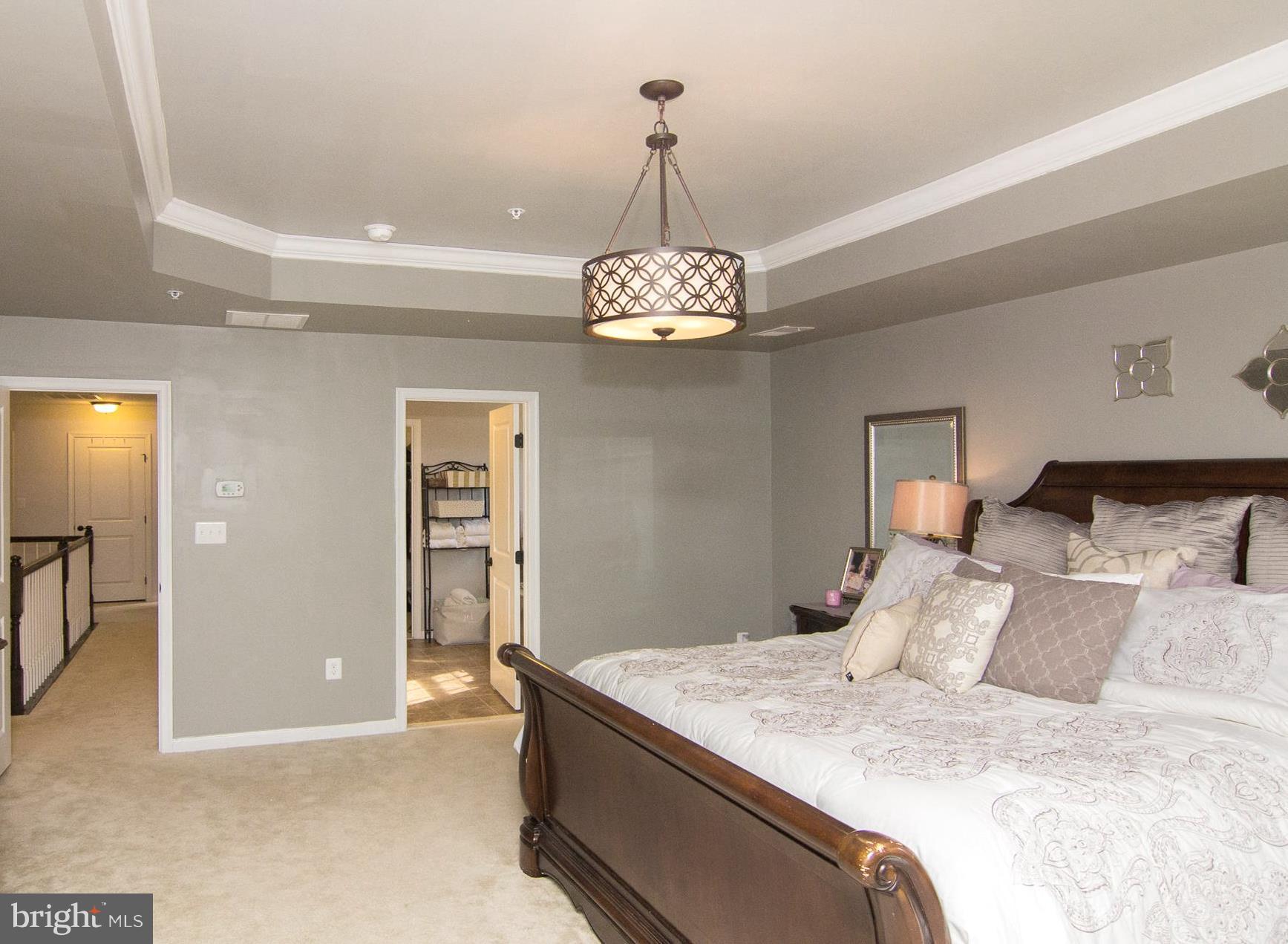 10422 Windlass Run Road Baltimore, MD 21220 - Photo 17 of 30 a bedroom with a bed and a chandelier