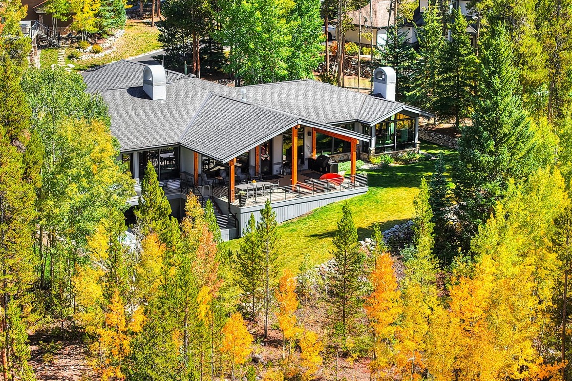 1031 Boreas Pass Road Breckenridge, CO 80424 - Photo 11 of 49 a aerial view of a house with swimming pool and large trees