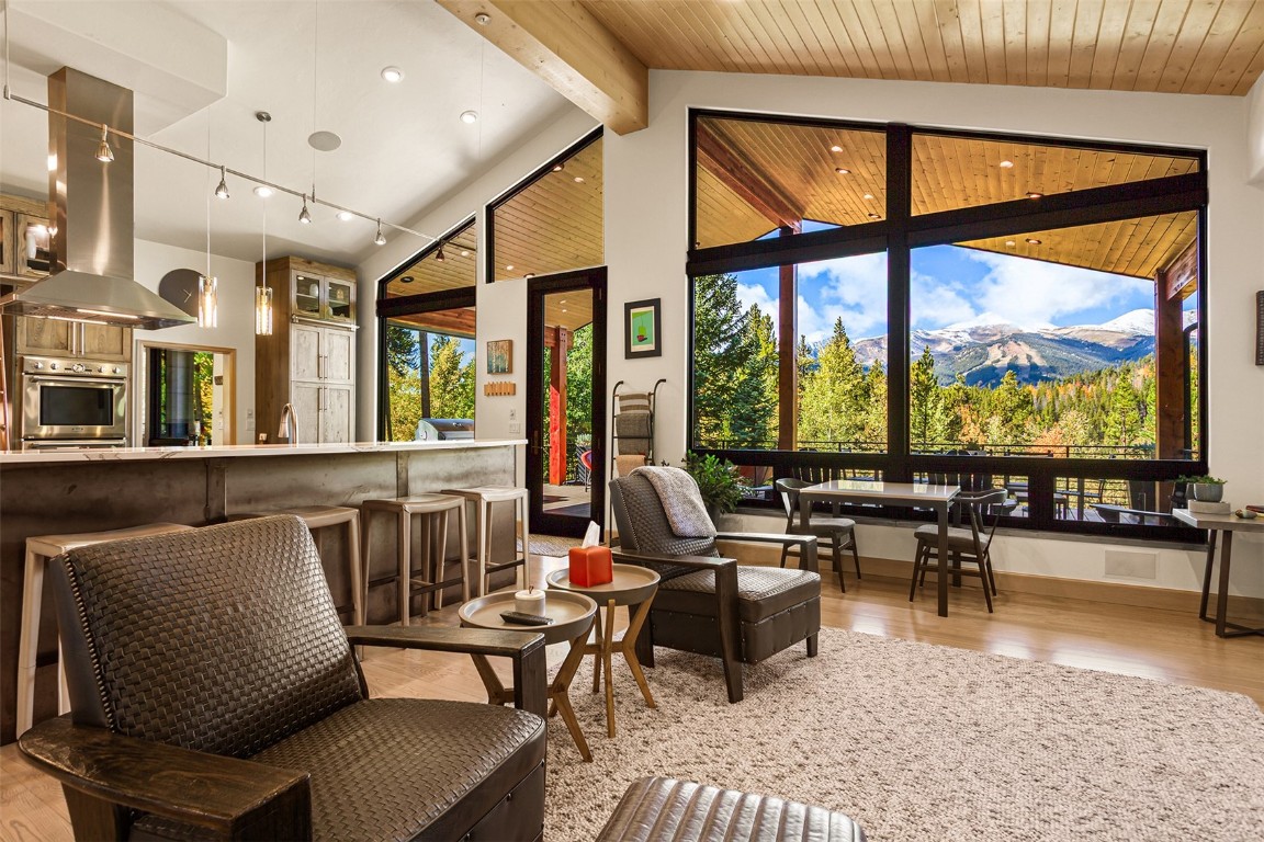 1031 Boreas Pass Road Breckenridge, CO 80424 - Photo 21 of 49 a living room with furniture large window and flat screen tv