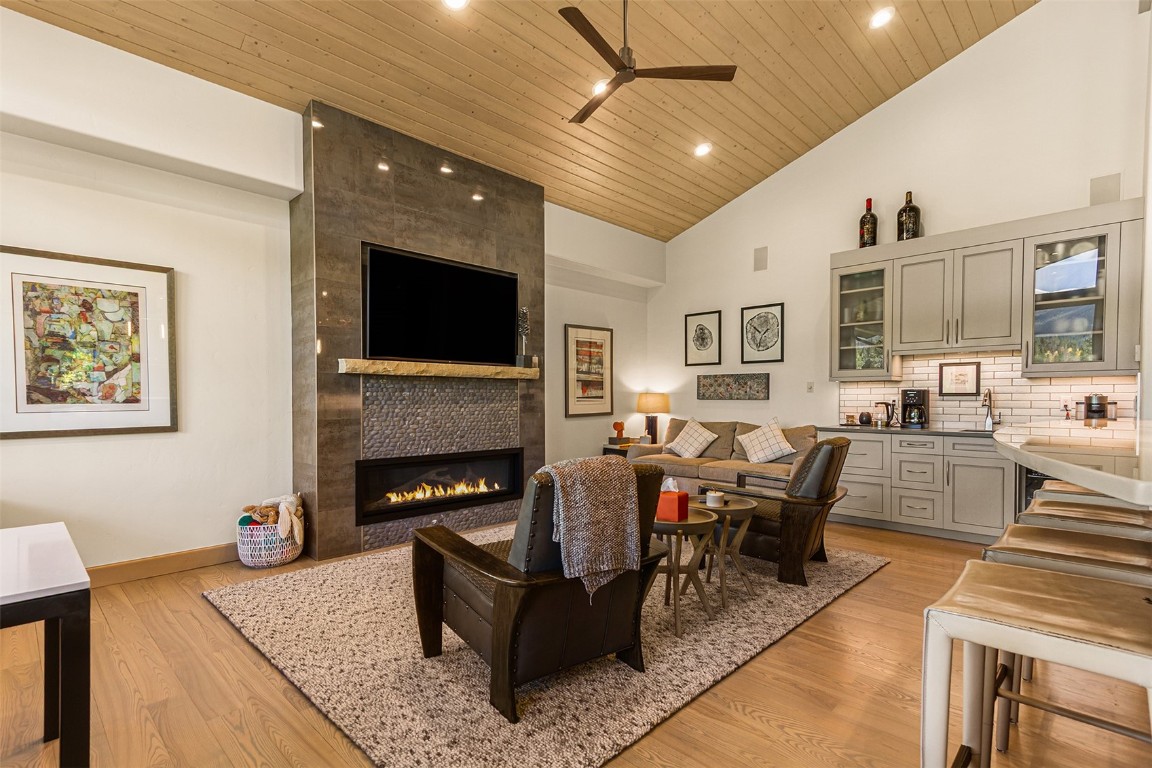 1031 Boreas Pass Road Breckenridge, CO 80424 - Photo 23 of 49 a living room with furniture a fireplace and a flat screen tv