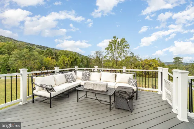 a view of a house with a big yard plants and large trees