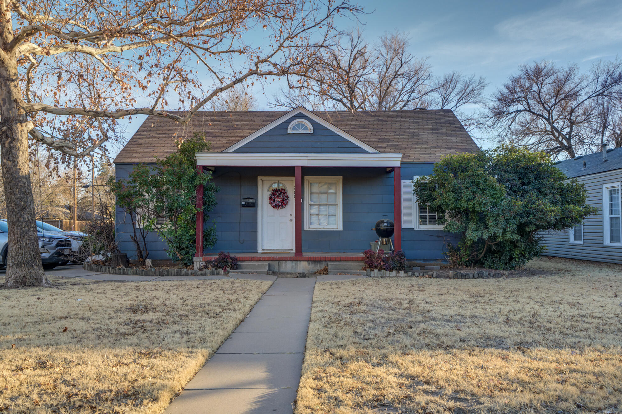 a view of a house with a patio