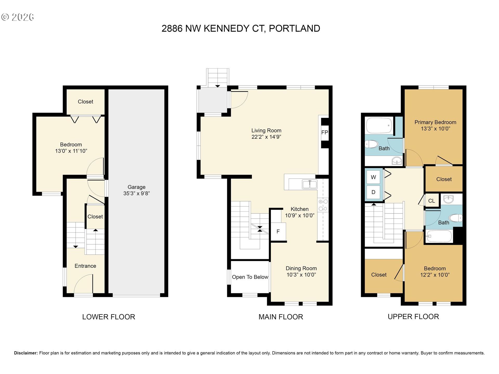 2886 Northwest Kennedy Court Portland, OR 97229 - Photo 45 of 45 Floor Plan