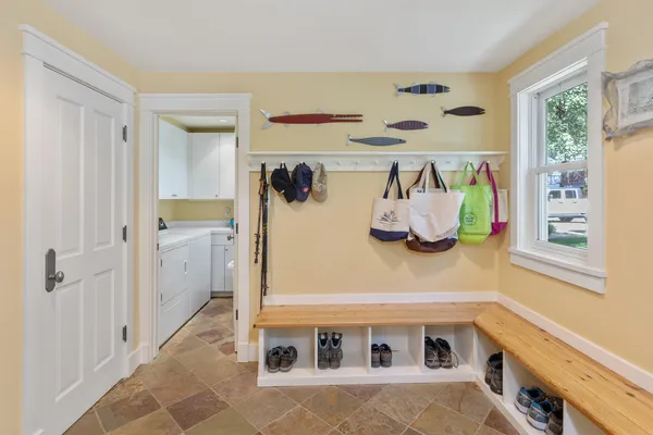 a picture of a bathroom with a glass shower door