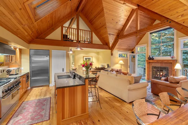a view of a patio with couches and a potted plant