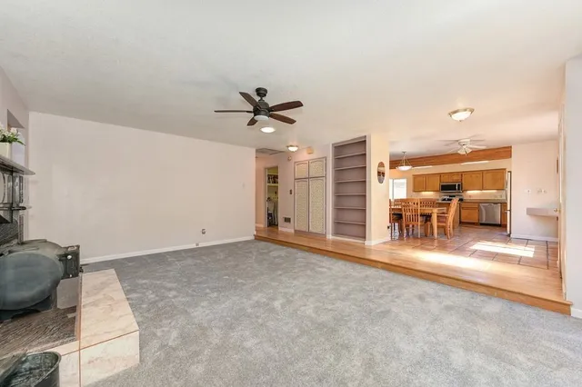 a view of a livingroom with a flat screen tv