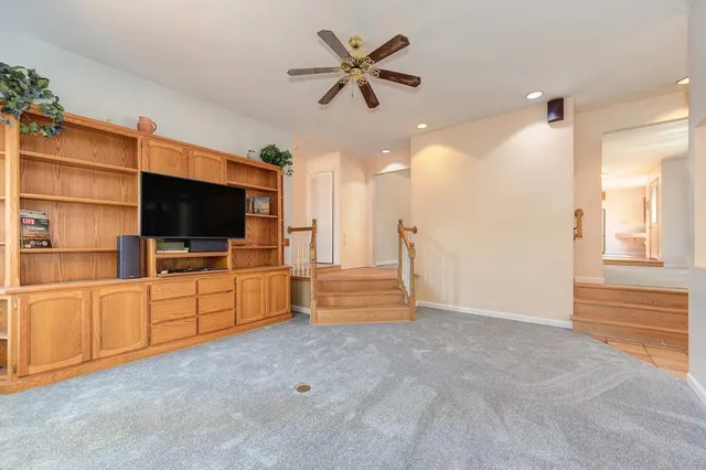 a view of living room with flat screen tv
