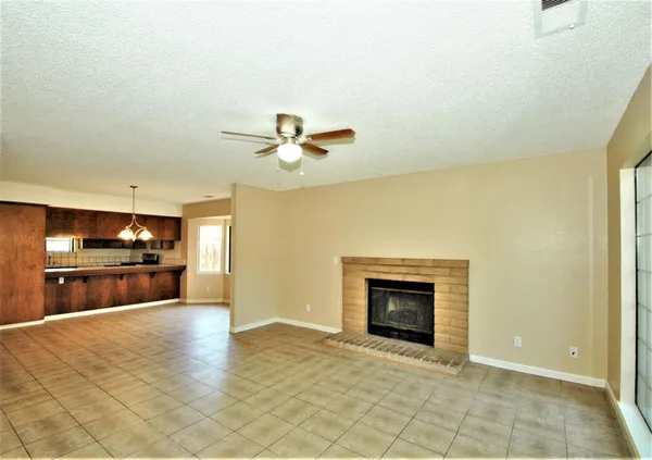 a view of a livingroom with a fireplace