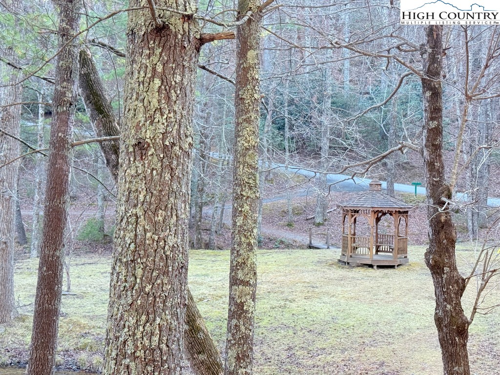 154 Breezy Lane Deep Gap, NC 28618 - Photo 43 of 46 a backyard of a house with lots of green space and fountain