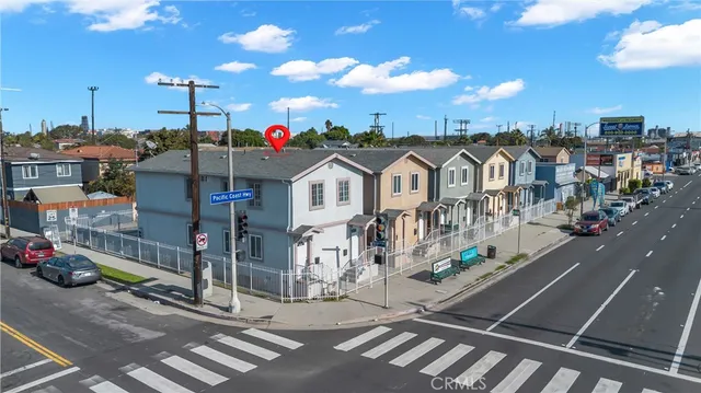 an aerial view of a city