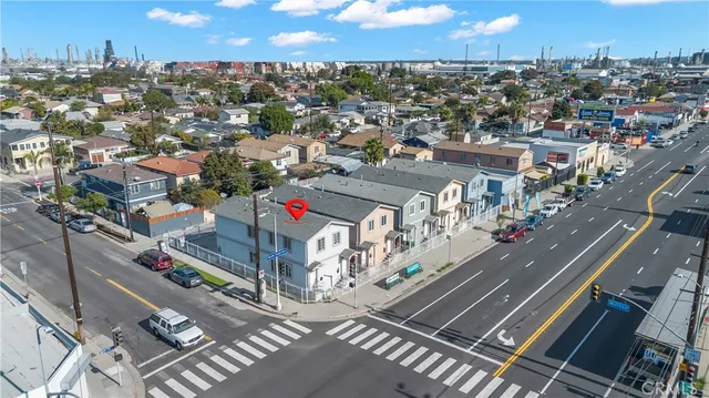 an aerial view of a city