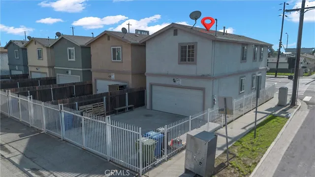 a view of a brick building