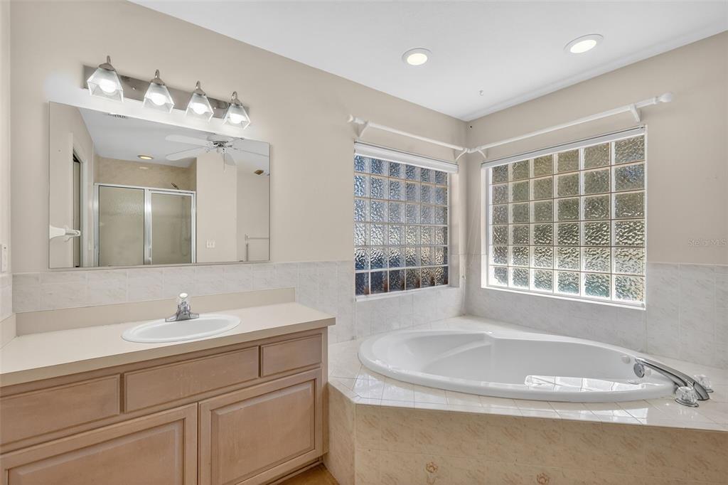 8739 Southeast 140th Place Road Summerfield, FL 34491 - Photo 25 of 45 a bathroom with a tub sink and mirror
