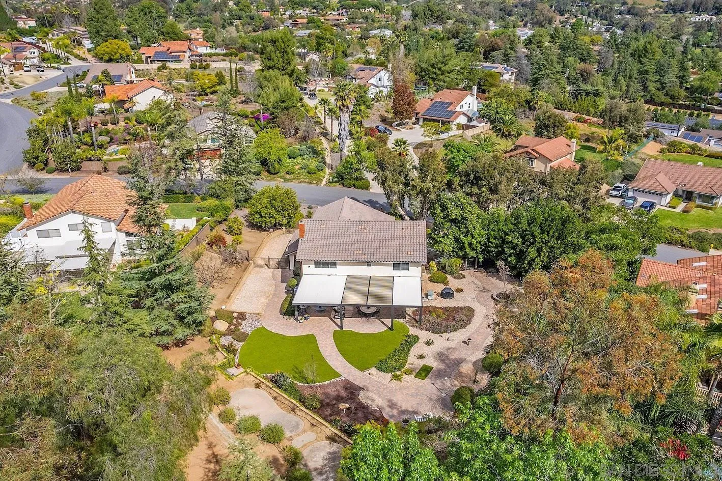 14922 Derringer Road Poway, CA 92064 - Photo 57 of 66 an aerial view of residential houses with outdoor space and trees