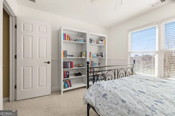 a view of large building with a yard