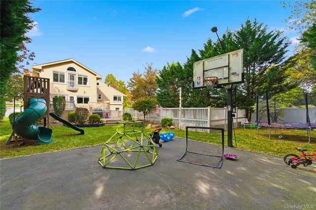 an aerial view of a house with outdoor space