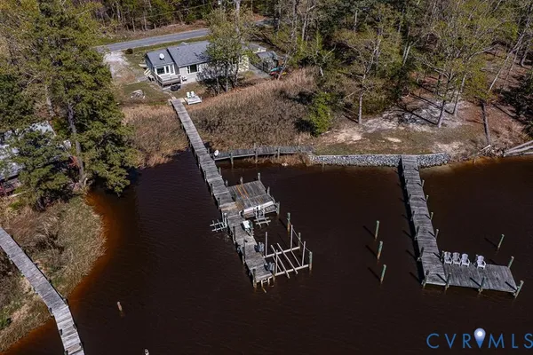 a view of river covered with trees
