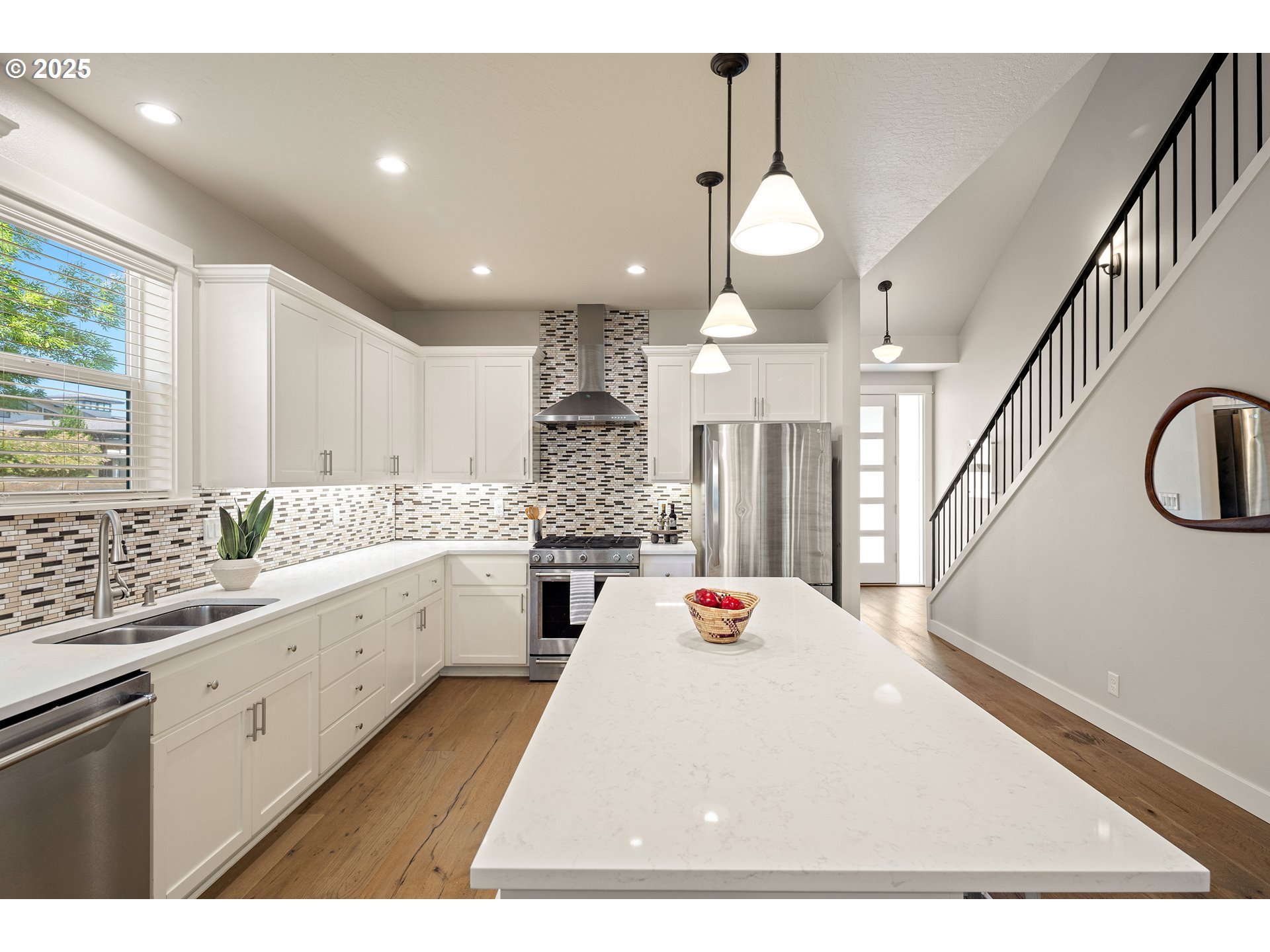 1408 Taylor Street Eugene, OR 97402 - Photo 5 of 43 a view of a kitchen with a sink and chandelier