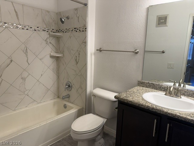 3318 North Decatur Boulevard, Unit 1163 Las Vegas, NV 89130 - Photo 26 of 35 Modern bath with granite counters, tile flooring, and a tiled shower-tub combination.