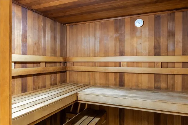 a view of wooden cabinets