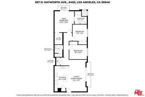 $5,735 | 857 North Hayworth Avenue, Unit 403, Los Angeles, CA 90046