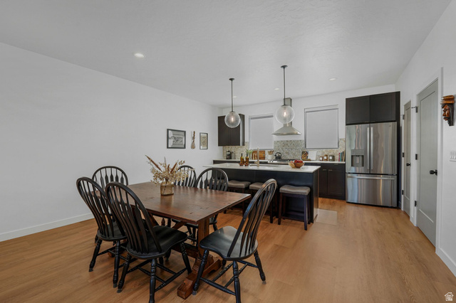 493 East Alice Way Layton, UT 84041 - Photo 7 of 31 Dining room with light wood-style flooring and recessed lighting