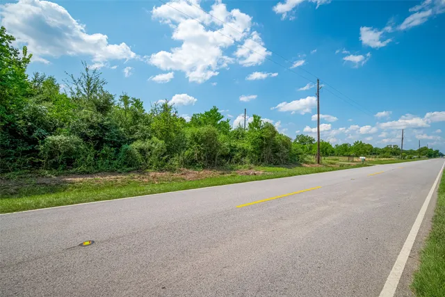 a view of a green field with lots of bushes