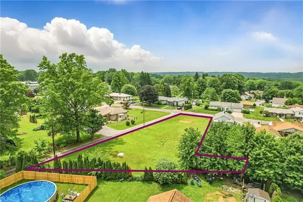 a view of a swimming pool and lake view